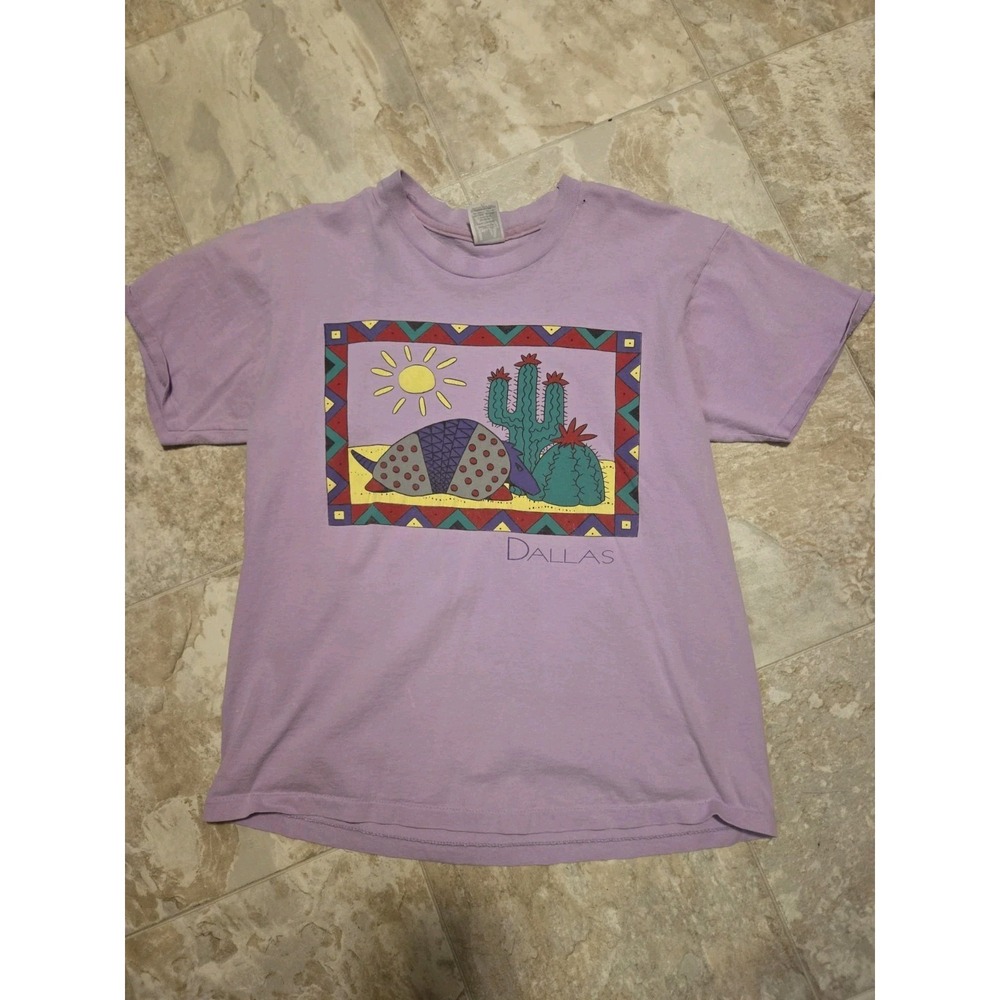 Vintage 90s Dallas Lacender Graphic Tee Size XL